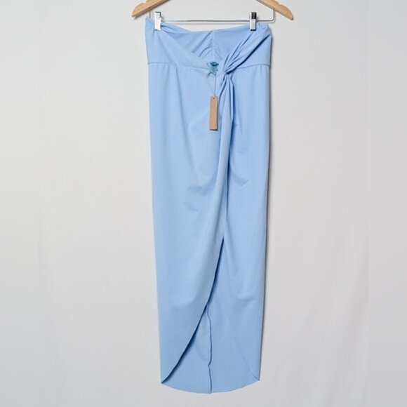 NWT SKIMS Swim Sarong Skirt Cover Up Midi Iris Blue M - Picture 7 of 12